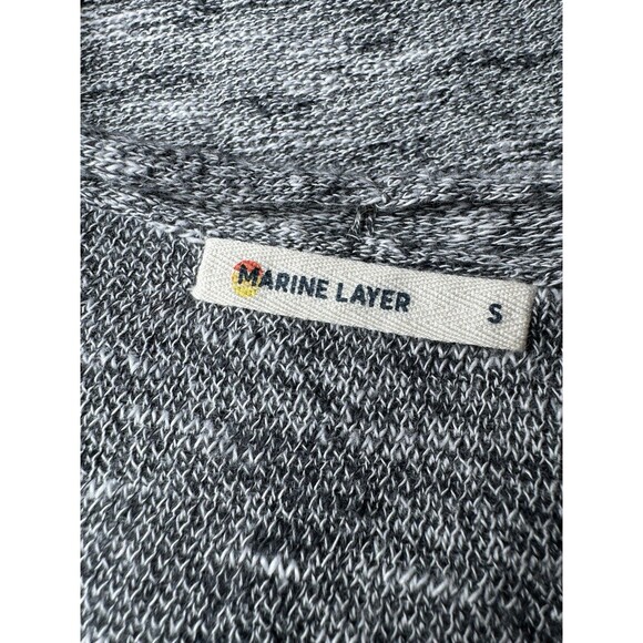 Marine Layer Womens Small Gray Marled Open Front Cardigan Sweater Cotton Casual - Picture 6 of 11